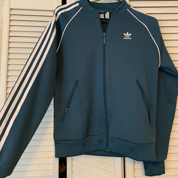 Adidas adicolor track suit jacket in blue size Med three stripes squid game - Picture 4 of 5